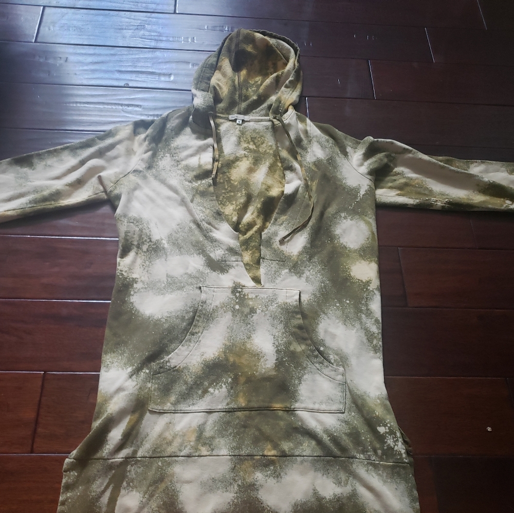 Women Olive Green Custom Tie Dye Hoodie